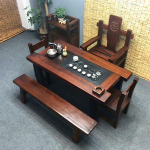 老船木茶桌椅组合实木茶台家用办公室茶几功夫泡茶桌茶具整装一体