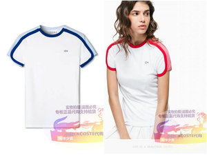上海奥莱Lacoste法国鳄鱼拼色夏女式圆领短袖T恤TF4902L1