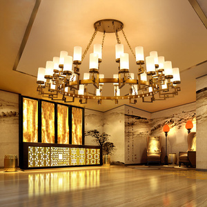 新中式大吊灯酒店工程灯宾馆复试楼会所客厅大堂别墅餐厅大厅灯具