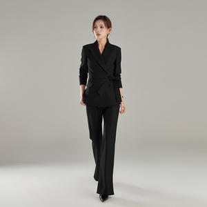 高定商务职业通勤黑色西装套装2024款春秋新品显瘦显高西服两件套
