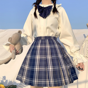 春秋季白衬衣学生内搭娃娃领jk制服加绒长袖衬衫女设计感小众上