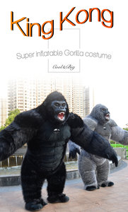 大猩猩金刚人偶服装充气卡通长毛绒穿戴行走哥斯拉玩偶服活动道具