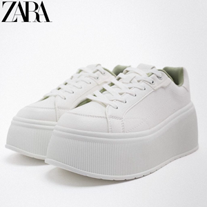 【打折】ZARA女鞋厚底增高系带休闲板鞋运动鞋百搭小白鞋学生鞋子