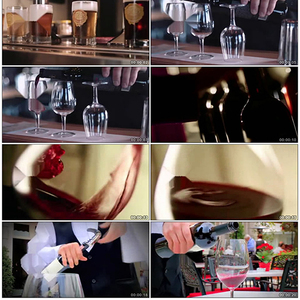 啤酒红酒酒杯倒酒开酒开瓶服务视频素材特写慢镜头能视频素材