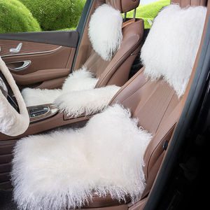汽车坐垫冬季毛绒纯羊毛皮毛一体单片座垫保暖滩羊毛通用三件套女