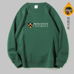 普林斯顿大学Princeton周边加绒厚款卫衣纪念品毕业留念衣服校服