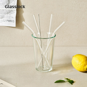 Glasslock耐热玻璃吸管家用喝水透明弯曲非一次性喝饮料儿童吸管