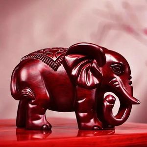红花梨木大象摆件实木质雕刻一对象红木家居玄关办公室装饰工艺品