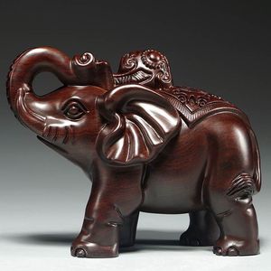 黑檀木雕刻大象摆件招财象实木一对吸水大象家居客厅办公室装饰品
