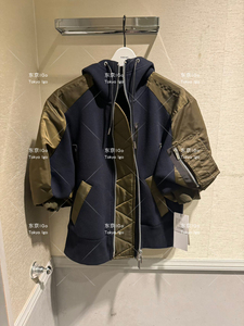 日本代购 Sacai 24ss 拼色 拉链 连帽 短款 外套