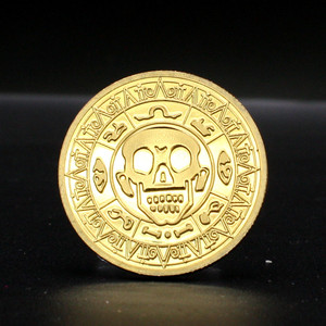 加勒比海盗宝藏骷髅金币桌游密室儿童寻宝游戏道具金属硬币奖励品