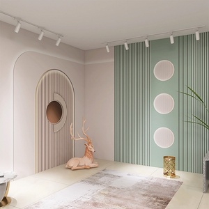 竹木纤维环保护墙板欧式奶油风客厅沙发墙板现代简约卧室集成墙板
