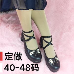 可爱JK制服日本伪娘学生学院风鞋子女平跟尖头变装用品平跟制服鞋