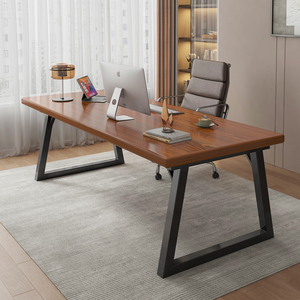 加厚电脑桌台式办公桌简约现代家用写字书桌轻奢双人loft长条桌子