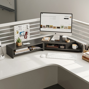 电脑增高架办公桌收纳置物架桌面台式显示器屏幕转角三角拐角支架