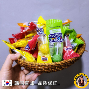 韩国直邮TREFF四种水果味糖硬糖草莓橘子芒果菠萝儿童零食棒棒糖