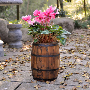 创意碳化木制啤酒桶防腐木装饰酒桶木桶种植花盆婚庆道具家居摆设