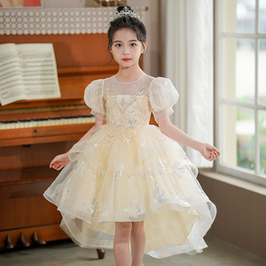 女童礼服高端花童公主裙婚礼蓬蓬裙主持人钢琴儿童演出服装