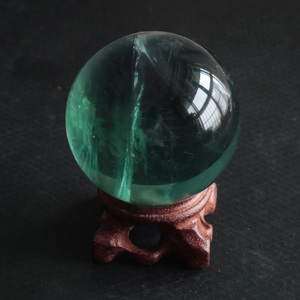 千蕊天然绿萤石球把玩 莹石小球小摆件 手把件晶体透颜色绿实物