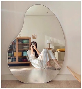 韩国ins穿衣镜全身镜壁挂服装店落地镜家用化妆镜贴墙芒果异形镜