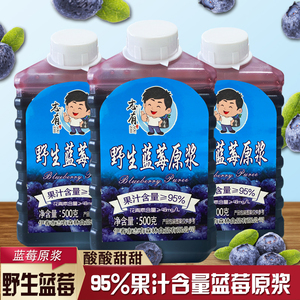 高浓度野生蓝莓原浆果汁饮料伊春志有压榨蓝莓汁不添加防腐剂鲜榨