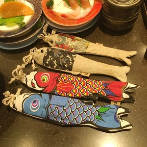有猫 日本纪念品鱼形袋子木质勺子筷子套装 和风鲤鱼手信木制餐具