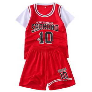 儿童短袖篮球服男童女童假两件运动套装灌篮高手樱木花道10号球衣