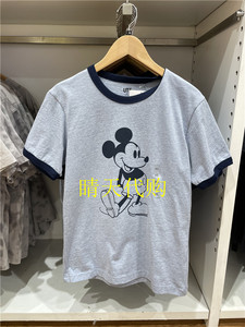 优衣库新品休闲米奇老鼠Mickey迪士尼印花T恤圆领短袖男女471083