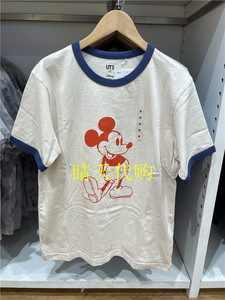 优衣库新品休闲米奇老鼠Mickey迪士尼印花T恤圆领短袖男女471084