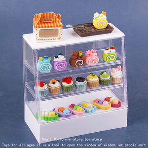 迷你食玩蛋糕柜仿真过家家儿童玩具娃娃屋微缩甜品展示柜模型摆件