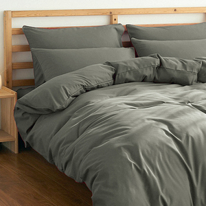 灰色纯棉四件套 春季全棉纯色被套床单床上床品素色2024新款 白色