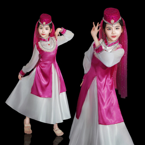回族服装儿童演出服新款少数民族服装女童新疆舞蹈演出服六一儿童