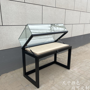 金属展示柜北京定制液压玻璃展柜展厅陈列柜博物馆展览柜文物平柜