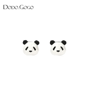 可爱熊猫耳钉女简约小巧卡通动物设计耳环气质设计感趣味学生耳饰