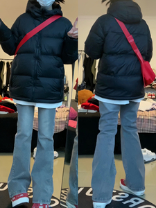 羽绒棉服女冬装加厚棉袄2023年新款韩版高级感可脱卸帽小个子棉衣