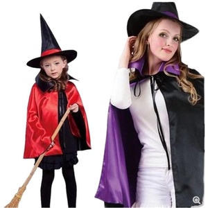 万圣节儿童服装女童演出披风斗篷巫婆衣服小女巫cos亲子表演套装