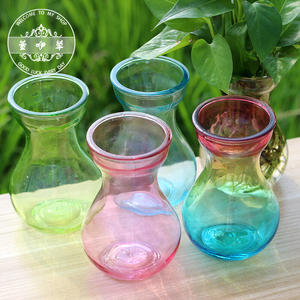 厂家加厚树脂塑料风信子瓶 水养瓶容器透明玻璃花瓶 彩色瓶子