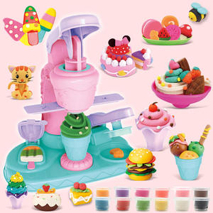 趣味彩泥冰淇淋机儿童DIY手工制作雪糕甜点模具套装宝宝益智玩具