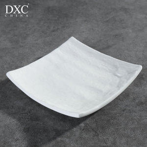DXC创意陶瓷方形盘子 日式寿司小吃菜盘 个性家用白色黑色小瓷盘