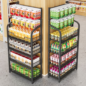 超市零食货架饮料展示架网红小食品玩具便利店新款多层置物架子