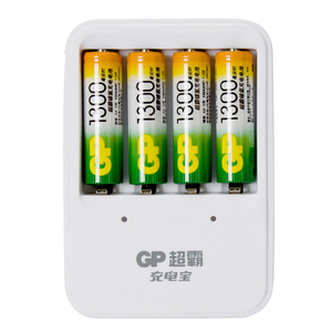 GP超霸充电宝套装 标准充电器通用 含4节1300毫安5号充电电池包邮