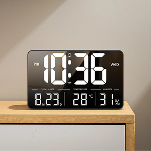 桌面电子时钟数字大屏摆台式智能闹钟客厅摆件日历挂墙时间显示器