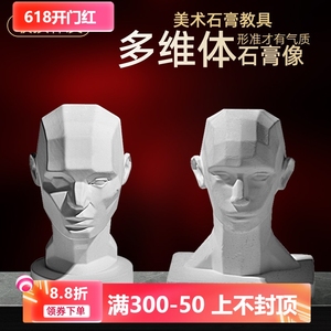 柏盛绘多维体雕塑3D头部模型教具人物头像体头素描分面切面石膏像