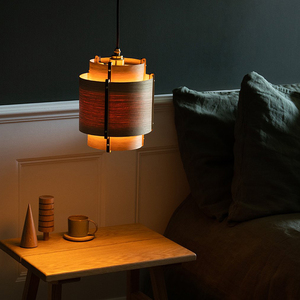 日式吊灯北欧创意个性客厅卧室餐厅灯禅意书房酒店木皮复古吸顶灯