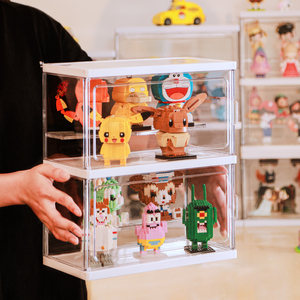 乐高收纳盒透明展示娃娃儿童玩具成品箱柜积木塑料盒子神器拼装柜
