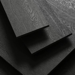 黑色木纹砖客餐厅超黑地板砖民宿连锁店炭黑通体砖直边仿实木瓷砖