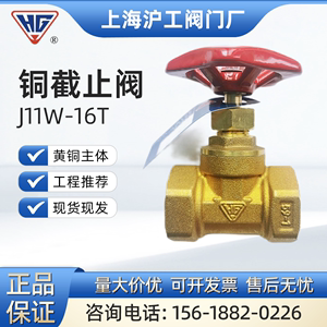 上海沪工阀门J11W-16T铜截止阀25内螺纹丝口dn50铜阀门4分6分