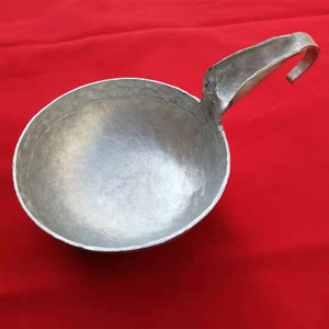铝瓢老式手工锻打加厚铝瓢材质熟铝水勺短柄铝瓢铜水舀家