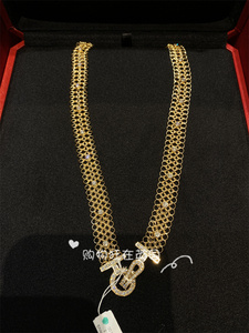 Cartier卡地亚 Agrafe Résille 英国代购女士圆形钻石玫瑰金项链