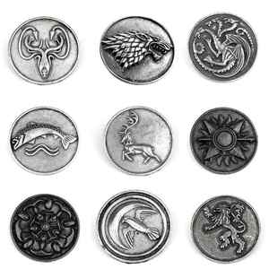 Game Of Thrones Pin Brooches 权力的游戏九大家族徽章胸针别针